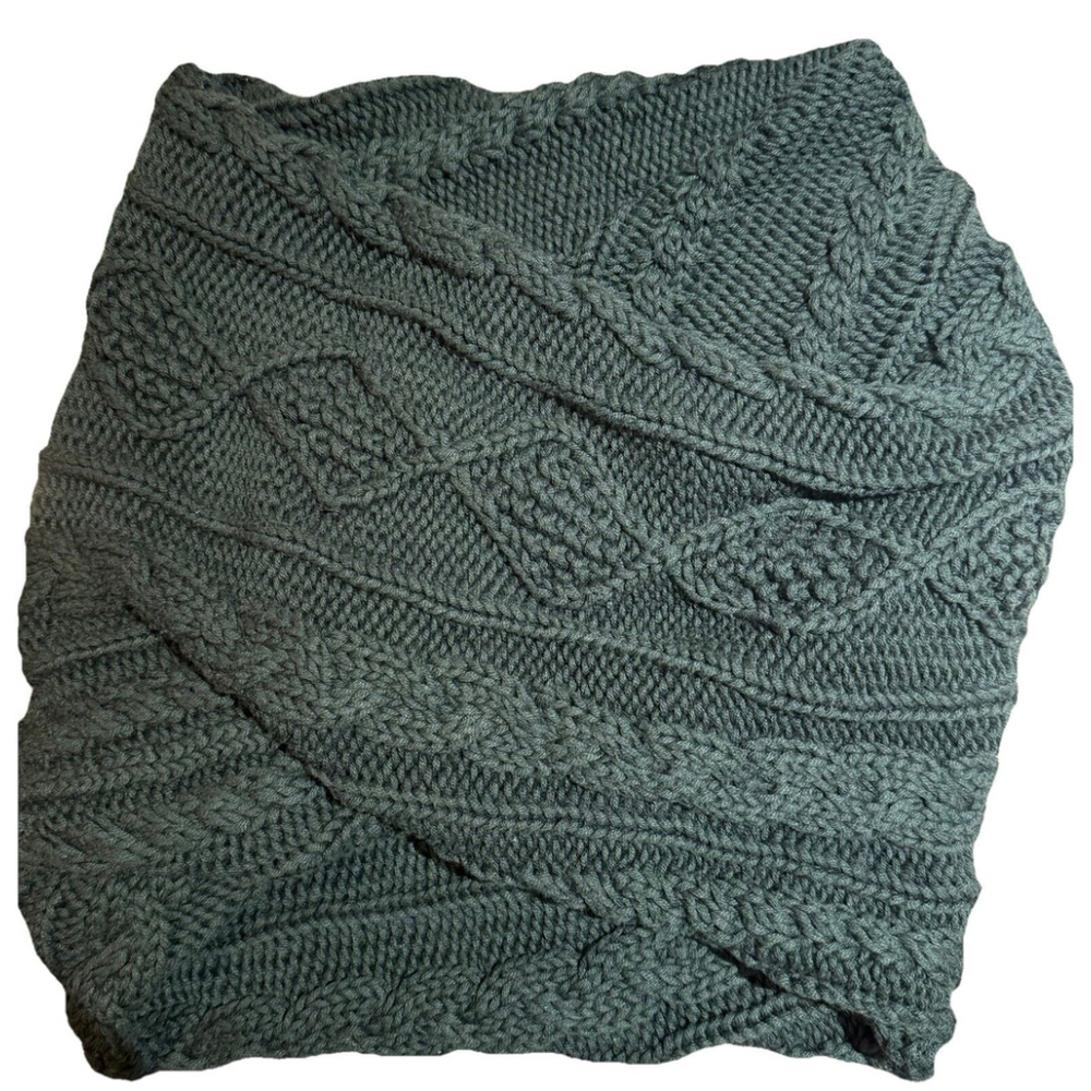 Patrick Francis - Ireland- Knit Cowl Neck Infinity Scarf Cotton Blend Dark Green